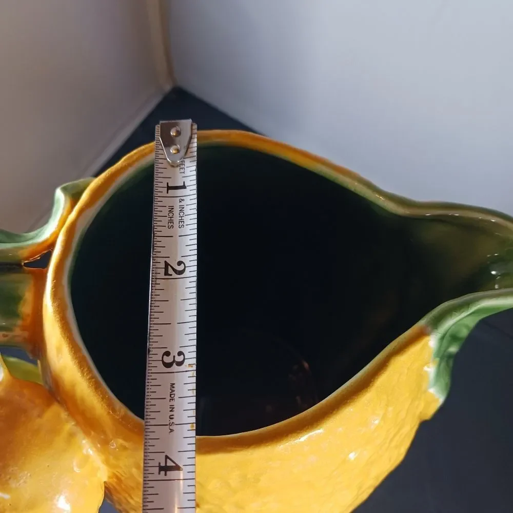 Antique Majolica Style Ceramic Lemonade Pitcher